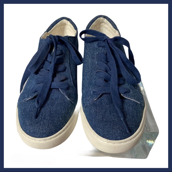 KENNETH COLE NY KAM DENIM W/Gold on Heels Sz 6.5 - Picture 10 of 10